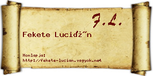 Fekete Lucián névjegykártya